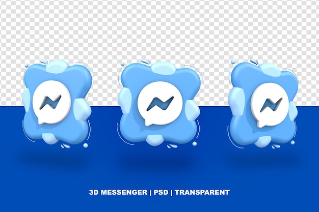 Messager De Médias Sociaux Logo 3d