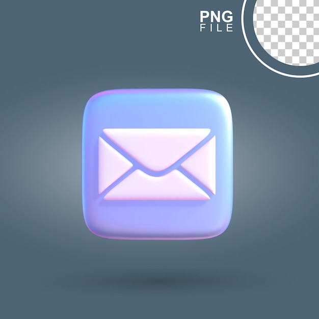PSD messagerie d'icône de courrier électronique 3d dynamique en profondeur