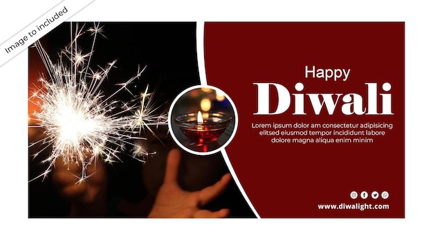 PSD messages instagram de célébration de diwali psd gratuite