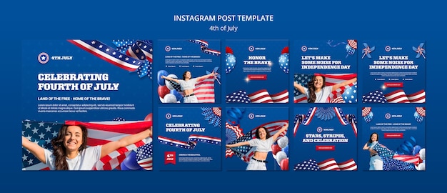 Messages instagram de la célébration du 4 juillet