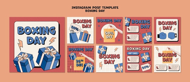 Messages Instagram Du Jour De La Boxe Dessinés à La Main