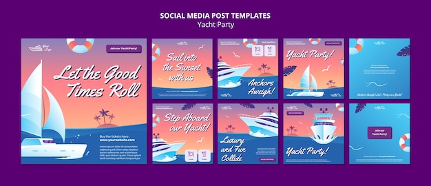 Messages instagram de la fête du yacht