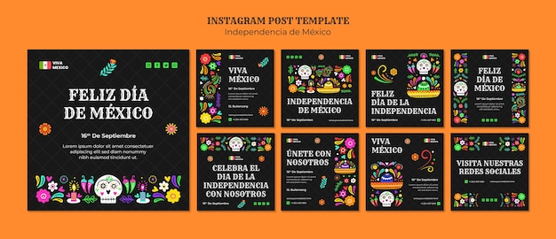 PSD messages instagram de la fête de l'indépendance du mexique