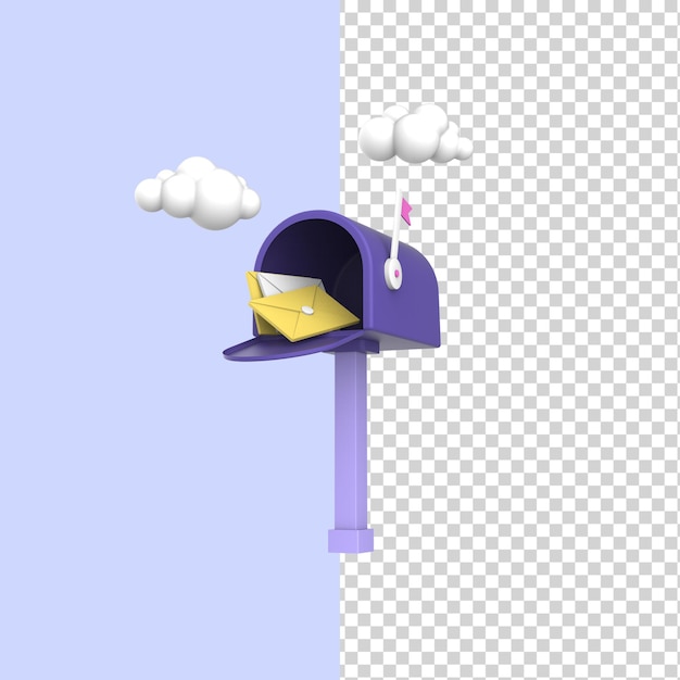 Messaggio di invio di notifica del servizio di posta Social network chat spam sms Modello di rendering 3D