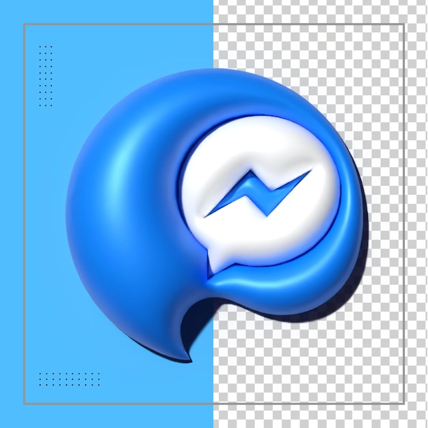 Messenger 3d-rendering social media buntes glänzendes symbol für psd-komposition