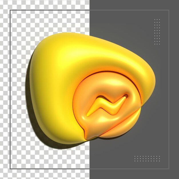 Messenger 3D-Rendering Social Media Buntes glänzendes Symbol für Psd-Komposition