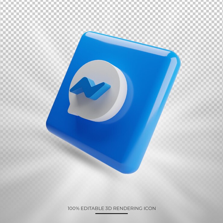 PSD messenger 3d renderizado icono de redes sociales