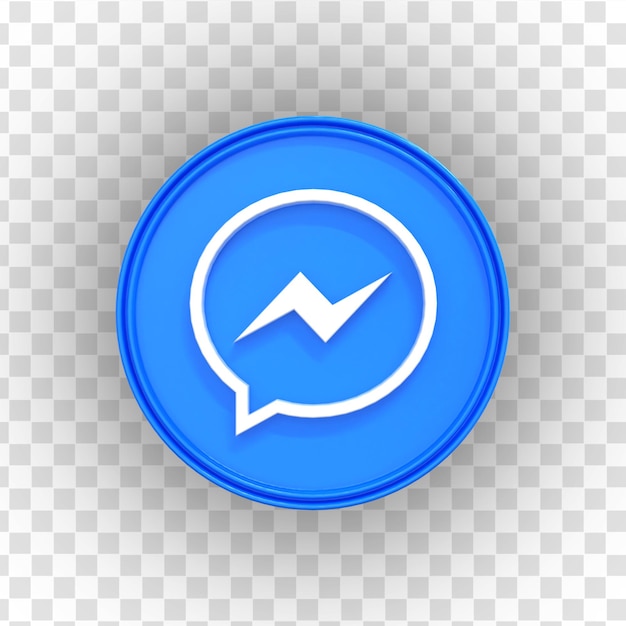 Messenger 3d Social Media-Symbol Bunte glänzende 3D-Symbol-Konzept 3D-Rendering für die Komposition