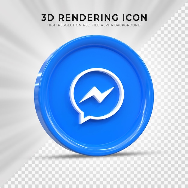 Messenger 3d Social Media-Symbol Bunte glänzende 3D-Symbol-Konzept 3D-Rendering für die Komposition