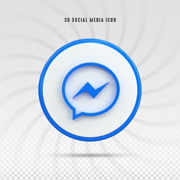 Messenger Buntes glänzendes 3D-Logo und Social Media 3D-Icon-Design