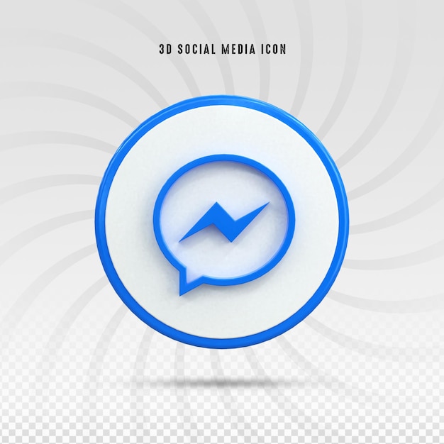 Messenger buntes glänzendes 3d-logo und social media 3d-icon-design