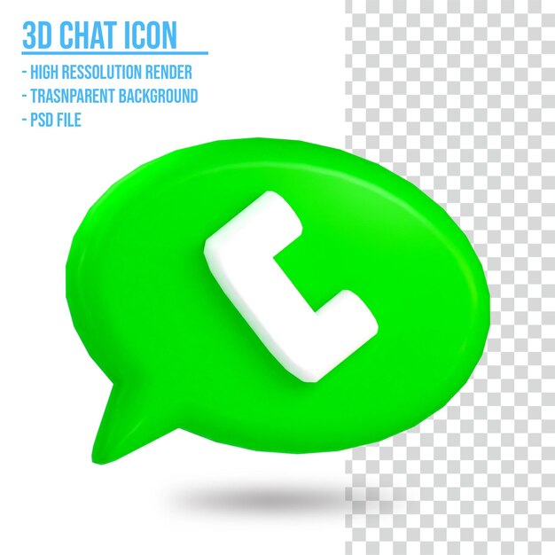 Messenger-Chat-Bubble 3D-Symbol