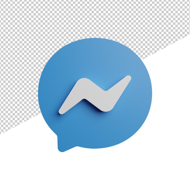 Messenger chat médias sociaux vue de face illustration de rendu 3d fond transparent