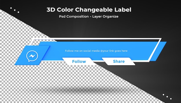 Messenger Connect Us nas mídias sociais abaixa o terceiro crachá de ícone de renderização de design 3d