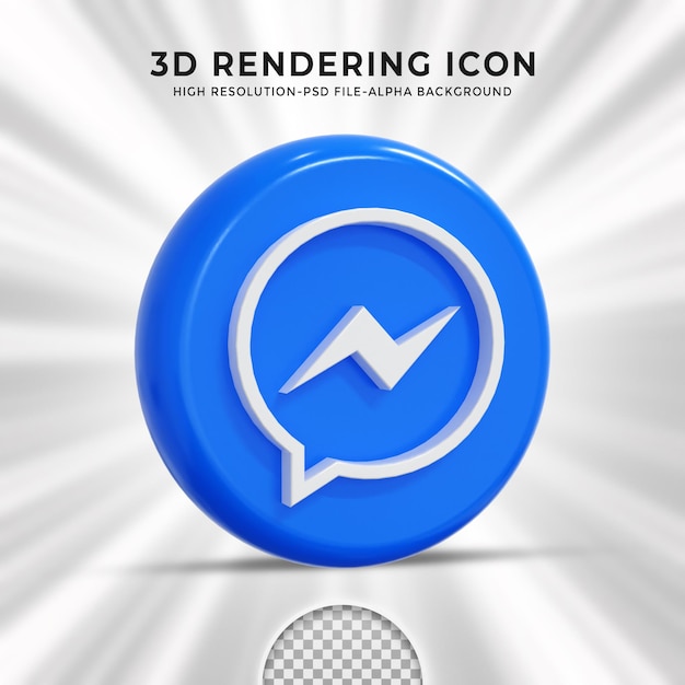 Messenger Glossy Logo und Social Media Icons