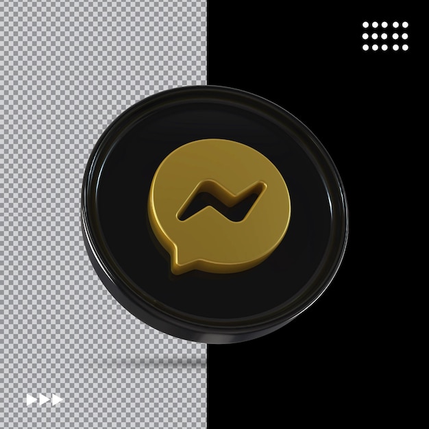 Messenger icon gold com estilo preto