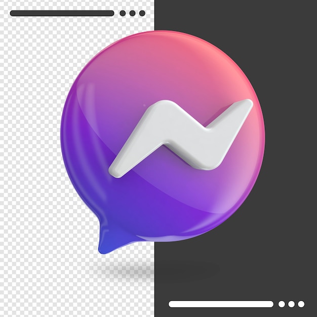 messenger in 3d rendering isolated