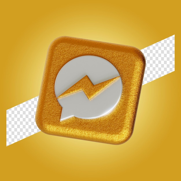 Messenger-logo-anwendung 3d-darstellung isoliert