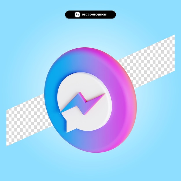 Messenger-logo-anwendung 3d-render-illustration isoliert