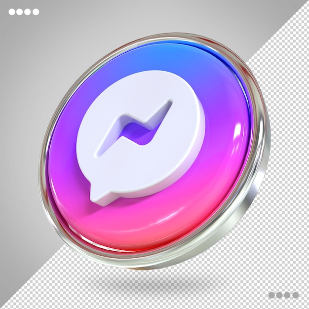 Messenger logo redes sociales estilos 3d