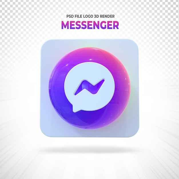 Messenger logo social media 3d ballon