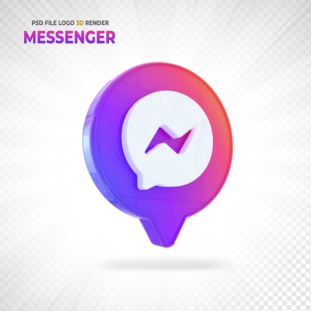 Messenger-logo social media 3d-rendering