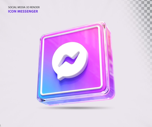 Messenger Logo Social Media Rendu 3d