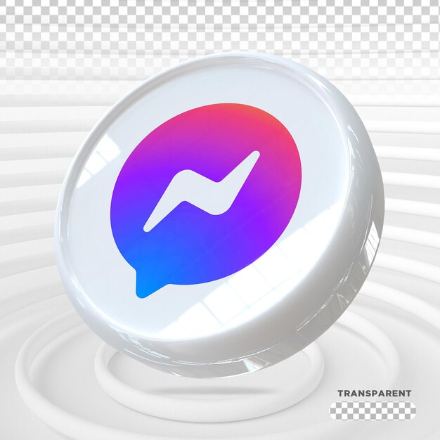 Messenger Logo Sosial Media 3d Render