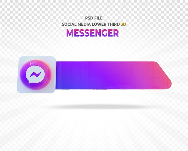 Messenger Logo Sosial Media 3d