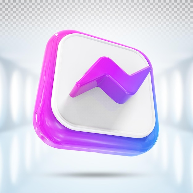 Messenger-Logo-Symbol 3d Social Media im modernen Stil