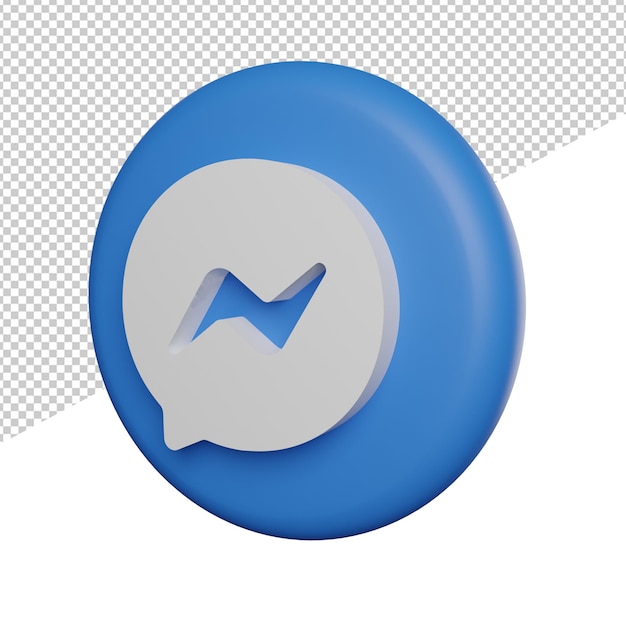 PSD messenger social media element seitenansicht 3d-illustration rendering-symbol transparenter hintergrund