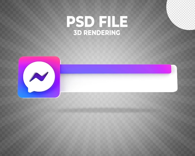 Messenger tercio inferior banner estilo de renderizado 3d