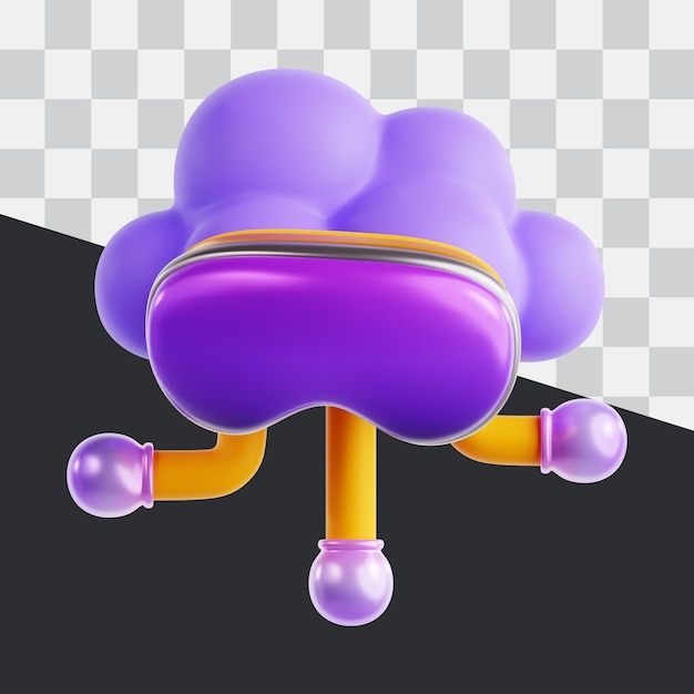 Meta cloud storage 3d icon illustration