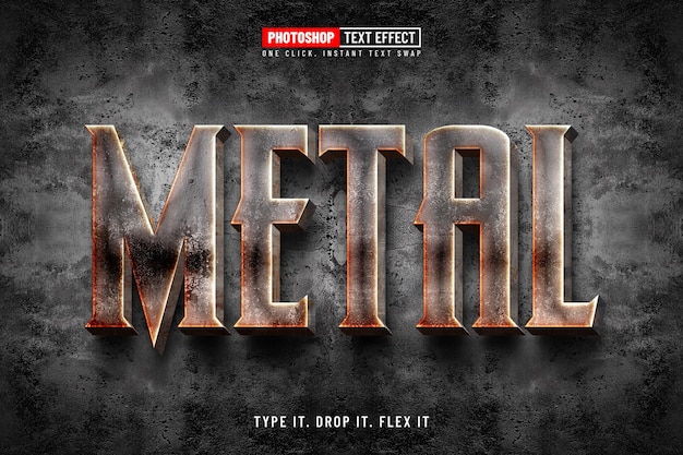 Metal editable metal movie tittle text effect