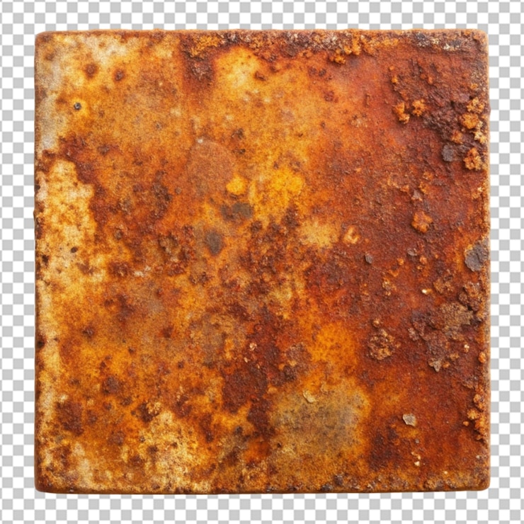 PSD metal oxidado aislado sobre un fondo transparente