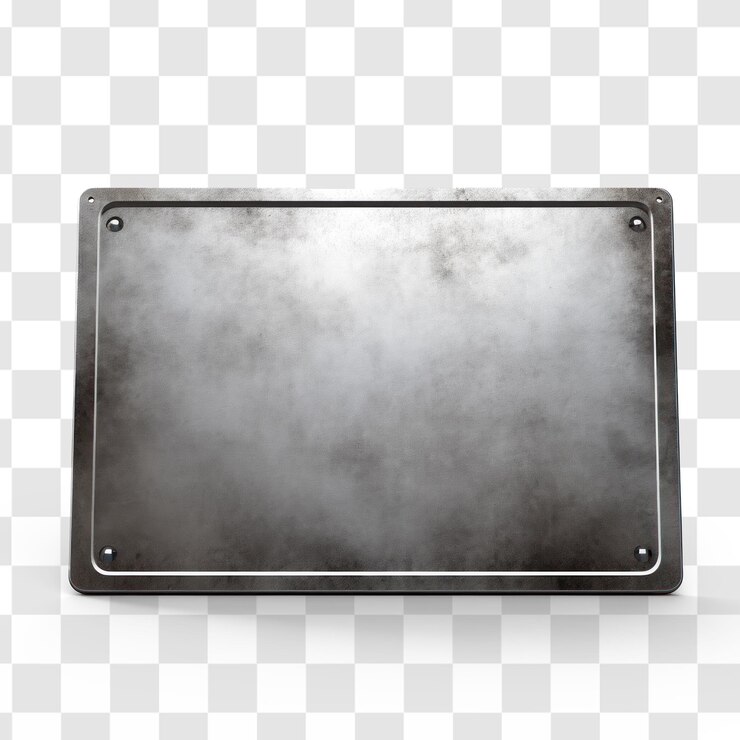 Metal plate sign transparency background PSD