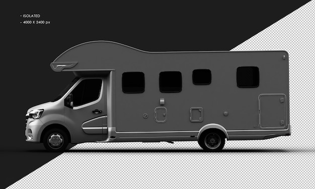 Metal realista aislado gris titanio mate Travel Camper Van Car desde la vista lateral izquierda