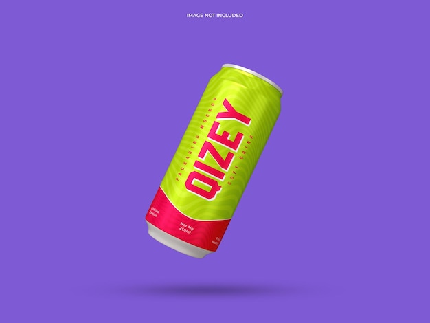 metal soft drink can packaging mockup