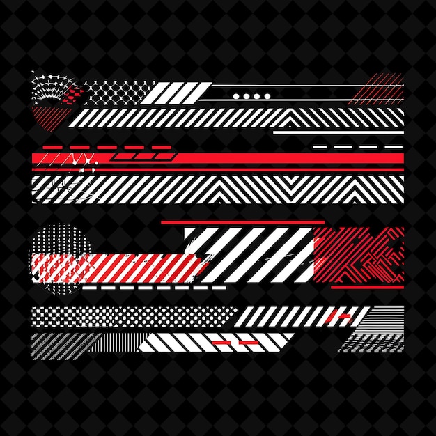 Metal Wire Mesh Borderlines Design con forme geometriche e collezioni d'arte collage PNG