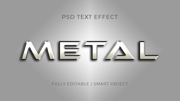 Metall 3D-Text-Effekt PNG-Bilder PSD