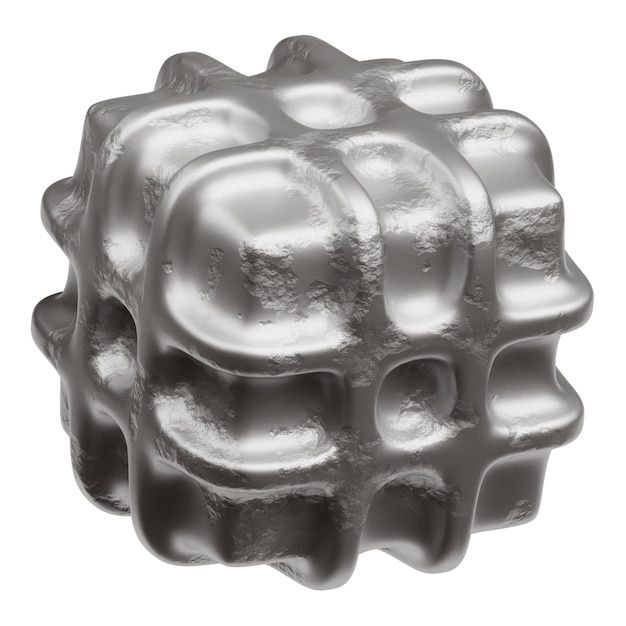 Metall abstrakte Form 3D-Symbol isoliert auf weißem Hintergrund