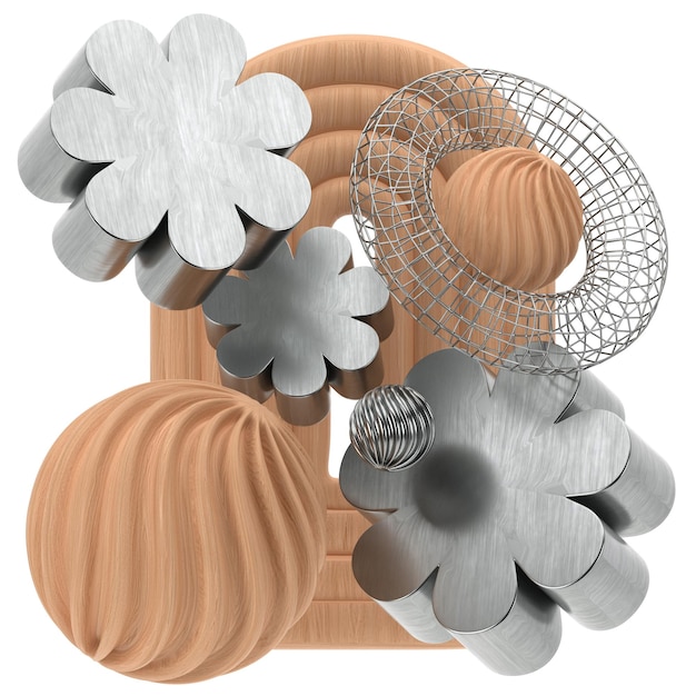 Metall abstrakte Geometrie 3D-Element