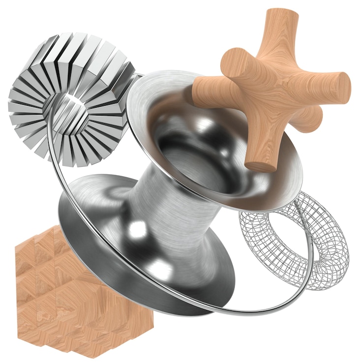 PSD metall abstrakte geometrie 3d-element