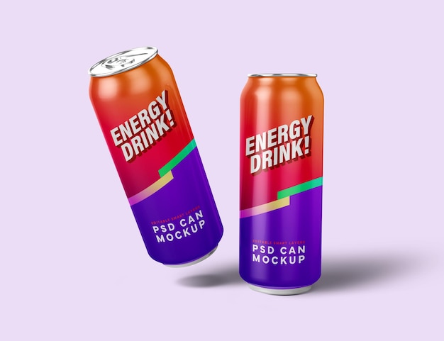 Metall-Energy-Drink kann Mockup