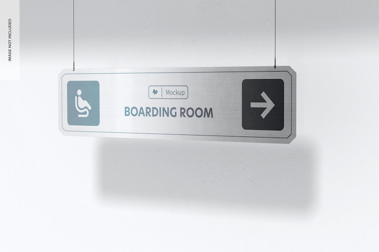 PSD metalldeckenschild mockup