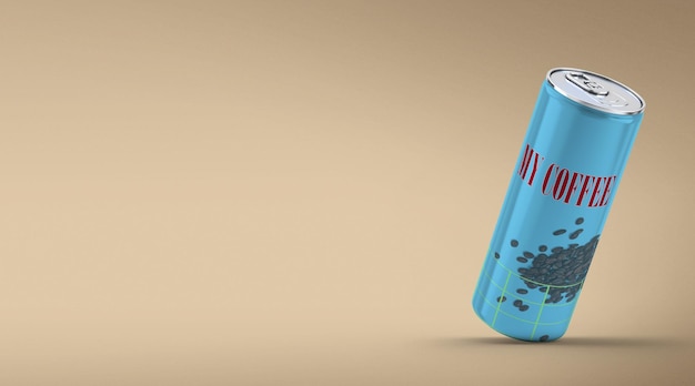 Metalldose für Kaffee Soda trinken Mockup