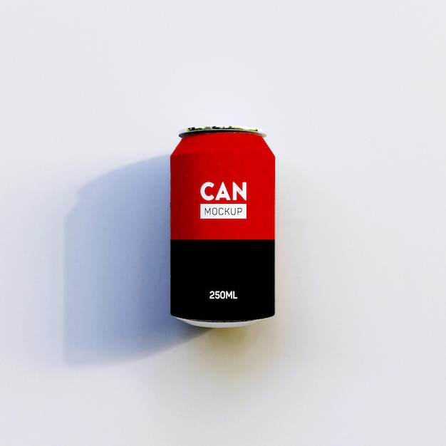Metallic Can Mockup realistisches 3D-Rendering-Design PSD