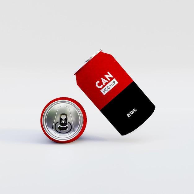 PSD metallic can mockup realistisches 3d-rendering-design psd