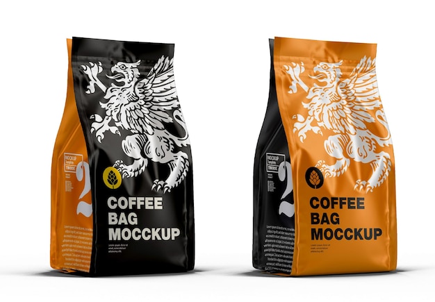 Metallic Kaffeebeutel Mockup