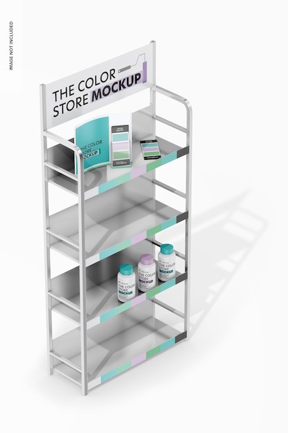 Metallic Messestand Mockup High Angle View
